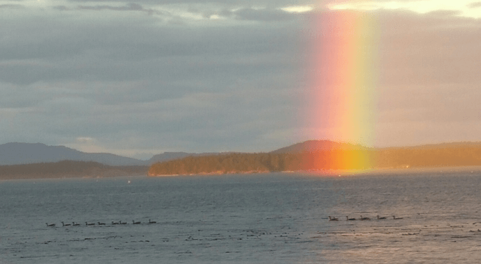 Rainbow over Haro Strait from Beachcomber RV Park