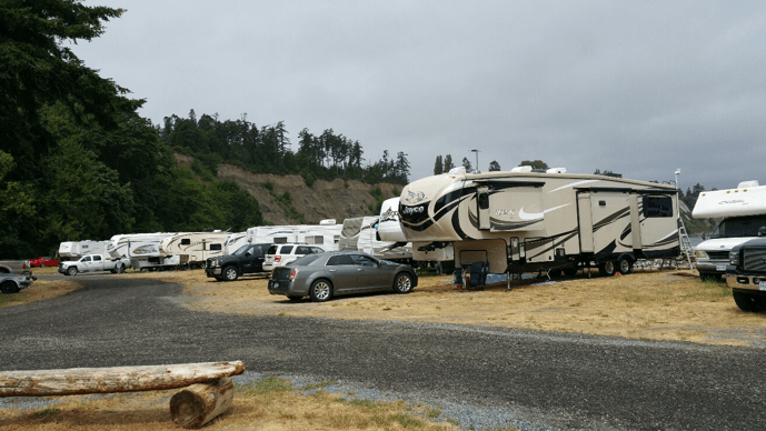 RV sites and picnic table at Beachcomber RV Park