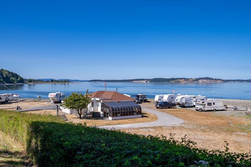 Lower waterfront lot and RV sites at Beachcomber RV Park