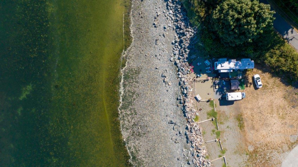 Beachcomber RV Park shoreline from above